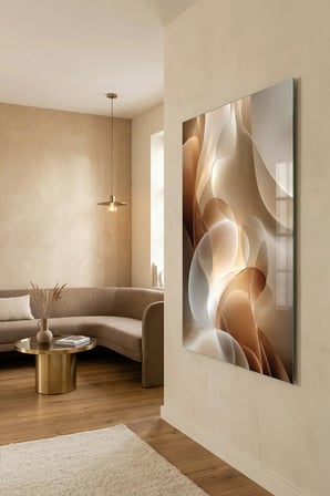 Kırılmaz Cam Tablo 5mm (Kalın) - Ev İşyeri Duvar Dekorasyonu - Soyut Tasarımlar (DİKEY) - Sanatsal Renkli Minimal Şık Yatak Odası Salon Antre Temperli UV Baskılı