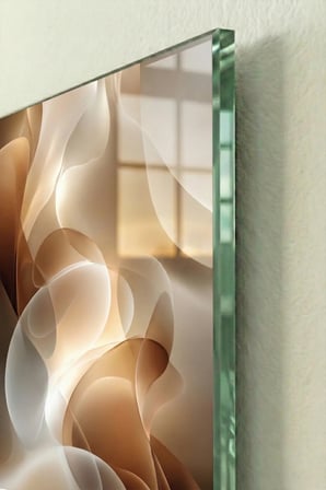 Kırılmaz Cam Tablo 5mm (Kalın) - Ev İşyeri Duvar Dekorasyonu - Soyut Tasarımlar (DİKEY) - Sanatsal Renkli Minimal Şık Yatak Odası Salon Antre Temperli UV Baskılı