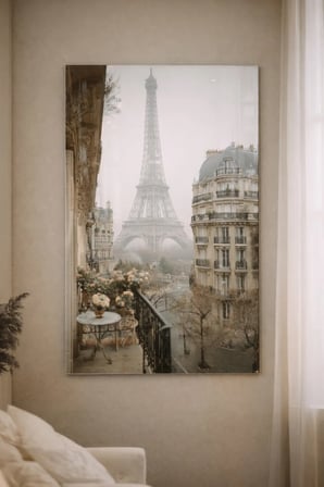 Kırılmaz Cam Tablo 5mm (Kalın) - Ev İşyeri Duvar Dekorasyonu – EYFEL Tasarımlar (DİKEY) - Paris Fransa Şehir Romantik Yatak Odası Salon Antre Temperli UV Baskılı