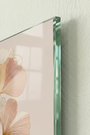 Kırılmaz Cam Tablo 5mm (Kalın) - Ev İşyeri Duvar Dekorasyonu - Soyut ÇİÇEK Tasarımlar - (DİKEY) - Botanik Floral Pastel Zarif Salon Ofis Temperli UV Baskı Hediyelik Şık