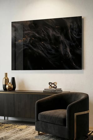 Kırılmaz Cam Tablo 5mm (Kalın) - Ev İşyeri Duvar Dekorasyonu - Soyut MODERN Tasarımlar (YATAY) - Sanatsal Geniş Renkli Şık Yatak Odası Salon Antre Temperli UV Baskılı