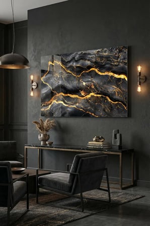 Kırılmaz Cam Tablo 5mm (Kalın) - Ev İşyeri Duvar Dekorasyonu - Soyut MODERN Tasarımlar (YATAY) - Sanatsal Geniş Renkli Şık Yatak Odası Salon Antre Temperli UV Baskılı