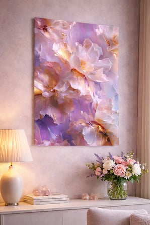 Kırılmaz Cam Tablo 5mm (Kalın) - Ev İşyeri Duvar Dekorasyonu – ÇİÇEK Tasarımlar (DİKEY) - Botanik Floral Renkli Zarif Salon Ofis Temperli UV Baskı Hediyelik Şık