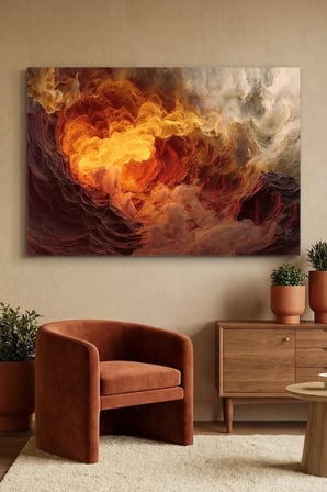 Kırılmaz Cam Tablo 5mm (Kalın) - Ev İşyeri Duvar Dekorasyonu - Soyut RENKLİ BULUTLAR (YATAY) - Gökyüzü Pastel Sanat Huzur Salon Ofis Temperli UV Baskı Hediyelik Şık