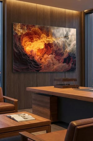 Kırılmaz Cam Tablo 5mm (Kalın) - Ev İşyeri Duvar Dekorasyonu - Soyut RENKLİ BULUTLAR (YATAY) - Gökyüzü Pastel Sanat Huzur Salon Ofis Temperli UV Baskı Hediyelik Şık