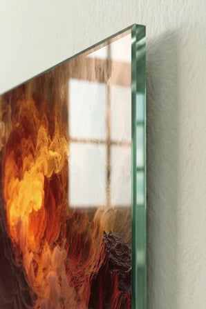 Kırılmaz Cam Tablo 5mm (Kalın) - Ev İşyeri Duvar Dekorasyonu - Soyut RENKLİ BULUTLAR (YATAY) - Gökyüzü Pastel Sanat Huzur Salon Ofis Temperli UV Baskı Hediyelik Şık