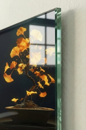 Kırılmaz Cam Tablo 5mm (Kalın) - Ev İşyeri Duvar Dekorasyonu - Soyut ÇİÇEK Tasarımlar (DİKEY) - Botanik Floral Zarif Pastel Salon Yatak Odası Temperli UV Baskılı Hediyelik
