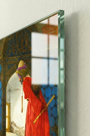 Kırılmaz Cam Tablo 5mm (Kalın) - Ev İşyeri Duvar Dekorasyonu - KAPLUMBAĞA TERBİYECİSİ - Osman Hamdi Bey Klasik Sanat Ofis Salon Koridor Temperli UV Baskılı Hediyelik