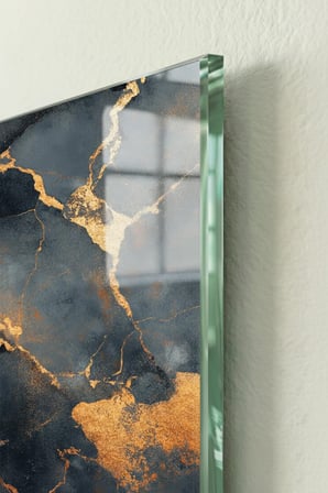Kırılmaz Cam Tablo 5mm (Kalın) - Ev İşyeri Duvar Dekorasyonu - Soyut Tasarımlar (DİKEY) - Sanatsal Renkli Minimal Şık Yatak Odası Salon Antre Temperli UV Baskılı