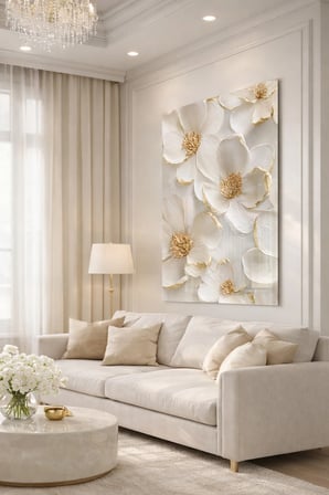 Kırılmaz Cam Tablo 5mm (Kalın) - Ev İşyeri Duvar Dekorasyonu - Soyut ÇİÇEK Tasarımlar (DİKEY) - Botanik Floral Zarif Pastel Salon Yatak Odası Temperli UV Baskılı Hediyelik