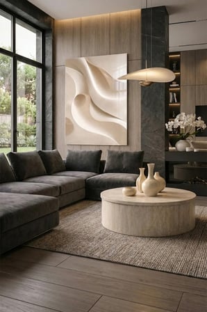 Kırılmaz Cam Tablo 5mm (Kalın) - Ev İşyeri Duvar Dekorasyonu - Soyut Tasarımlar (DİKEY) - Sanatsal Renkli Minimal Şık Yatak Odası Salon Antre Temperli UV Baskılı
