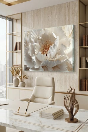 Kırılmaz Cam Tablo 5mm (Kalın) - Ev İşyeri Duvar Dekorasyonu - Soyut ÇİÇEK Tasarımlar (YATAY) - Botanik Floral Renkli Canlı Ofis Salon Koridor Temperli UV Baskılı Hediyelik