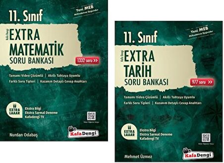 Kafadengi 11. Sınıf Matematik + Tarih Extra Soru Bankası Seti 2 Kitap 2023