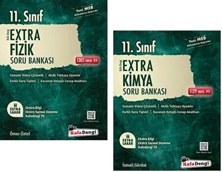 Kafadengi 11. Sınıf Fizik + Kimya Extra Soru Bankası Seti 2 Kitap 2023