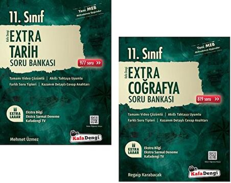 Kafadengi 11. Sınıf Tarih + Coğrafya Extra Soru Bankası Seti 2 Kitap 2023