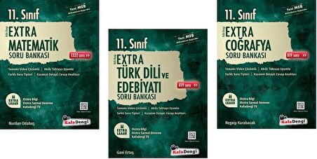 Kafadengi 11. Sınıf Matematik + Edebiyat + Coğrafya Extra Soru Seti 3 Kitap 2023