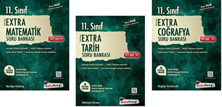 Kafadengi 11. Sınıf Matematik + Coğrafya + Tarih Extra Soru Seti 3 Kitap 2023