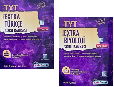 Kafadengi Tyt Türkçe + Biyoloji Extra Soru Seti 2 Kitap 2023