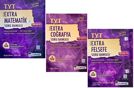 Kafadengi Tyt Matematik + Coğrafya + Felsefe Extra Soru Seti 3 Kitap 2023