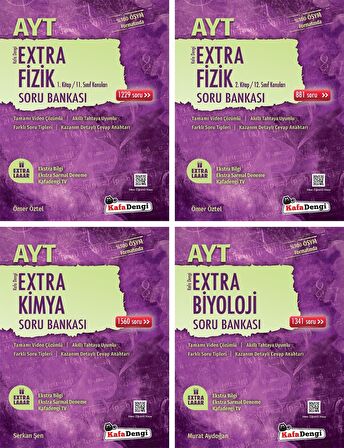 Kafadengi Ayt Fizik Kimya Biyoloji Extra Soru Bankası Seti 4 Kitap 2023
