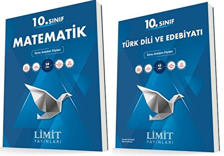 Limit 10. Sınıf Matematik + Edebiyat Konu Föyleri Seti 2 Kitap 2023