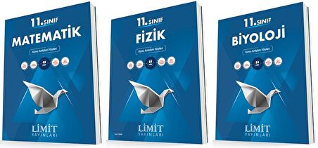 Limit 11. Sınıf Matematik + Fizik + Biyoloji Konu Föyleri Seti 3 Kitap 2023