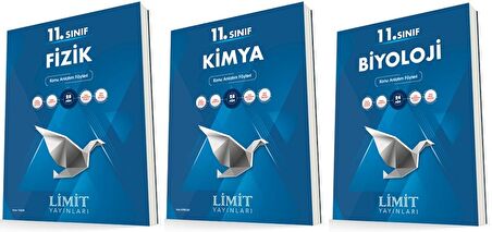 Limit 11. Sınıf Fizik + Kimya + Biyoloji Konu Föyleri Seti 3 Kitap 2023