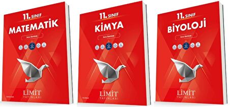 Limit 11. Sınıf Matematik + Kimya + Biyoloji Soru Bankası Seti 3 Kitap 2023