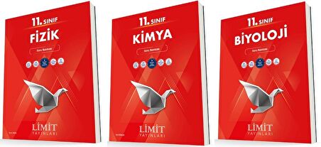 Limit 11. Sınıf Fizik + Kimya + Biyoloji Soru Bankası Seti 3 Kitap 2023