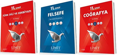 Limit 11. Sınıf Edebiyat + Felsefe + Coğrafya Soru Seti 3 Kitap 2023