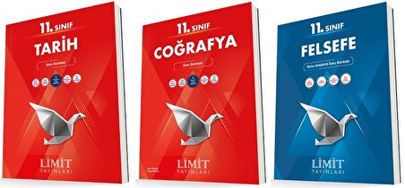 Limit 11. Sınıf Tarih + Coğrafya + Felsefe Soru Seti 3 Kitap 2023