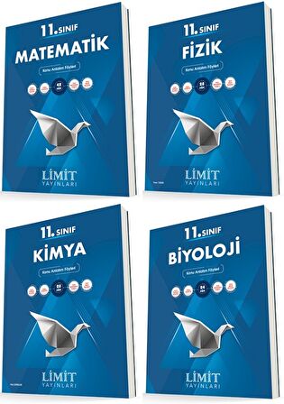 Limit 11. Sınıf Matematik + Fizik + Kimya + Biyoloji Konu Föyleri Seti 4 Kitap 2023