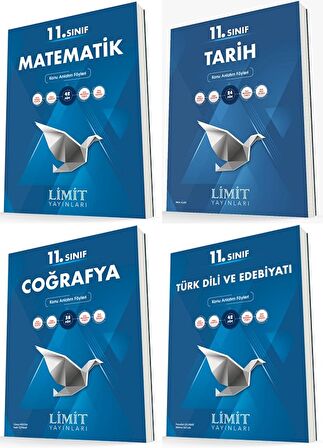 Limit 11. Sınıf Matematik + Edebiyat + Tarih + Coğrafya Konu Föyleri Seti 4 Kitap 2023