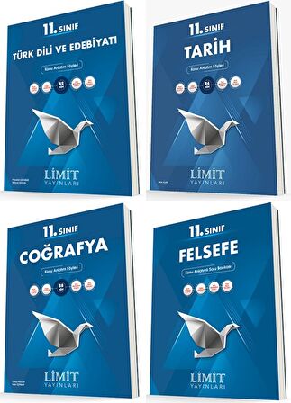 Limit 11. Sınıf Edebiyat + Tarih + Coğrafya + Felsefe Konu Föyleri Seti 4 Kitap 2023