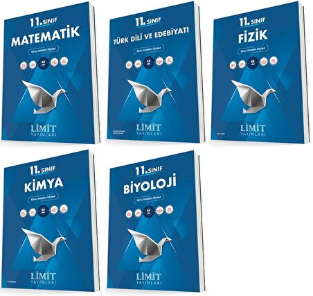 Limit 11. Sınıf Matematik + Edebiyat + Fizik + Kimya + Biyoloji Konu Föyleri Seti 5 Kitap 2023