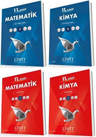 Limit 11. Sınıf Matematik + Kimya Konu + Soru Seti 4 Kitap 2023