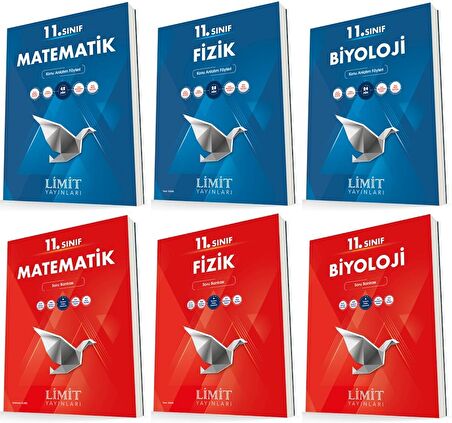 Limit 11. Sınıf Matematik + Fizik + Biyoloji Konu + Soru Seti 6 Kitap 2023