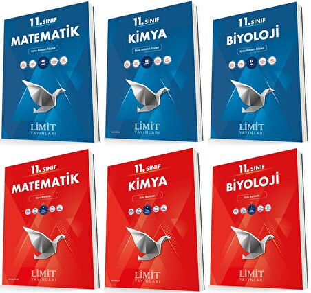 Limit 11. Sınıf Matematik + Kimya + Biyoloji Konu + Soru Seti 6 Kitap 2023