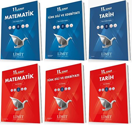 Limit 11. Sınıf Matematik + Edebiyat + Tarih Konu + Soru Seti 6 Kitap 2023