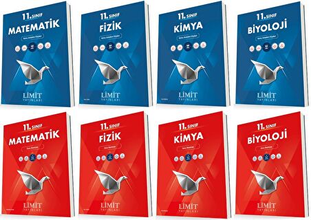 Limit 11. Sınıf Matematik + Fizik + Kimya + Biyoloji Konu + Soru Seti 8 Kitap 2023