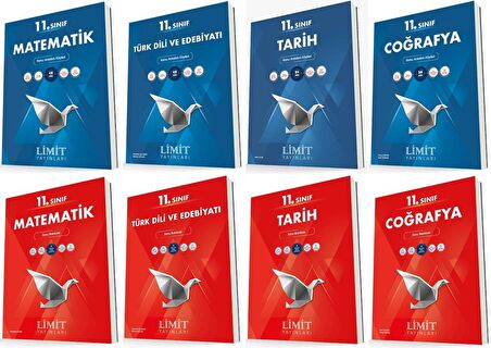 Limit 11. Sınıf Matematik + Edebiyat + Tarih + Coğrafya Konu + Soru Seti 8 Kitap 2023