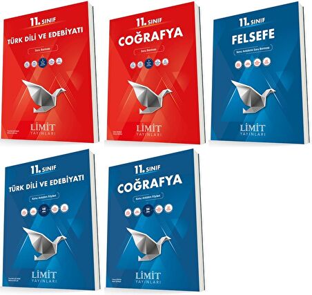 Limit 11. Sınıf Edebiyat + Felsefe + Coğrafya Konu + Soru Seti 5 Kitap 2023