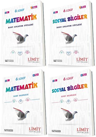 Limit 6. Sınıf Matematik + Sosyal Bilgiler Konu Föyleri + Soru Seti 4 Kitap 2023