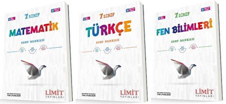 Limit 7. Sınıf Matematik + Türkçe + Fen Soru Bankası Seti 3 Kitap 2023
