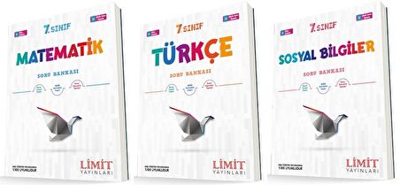 Limit 7. Sınıf Matematik + Türkçe + Sosyal Soru Bankası Seti 3 Kitap 2023
