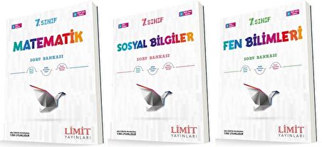 Limit 7. Sınıf Matematik + Sosyal + Fen Soru Bankası Seti 3 Kitap 2023