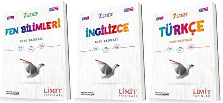 Limit 7. Sınıf Fen + Türkçe + İngilizce Soru Seti 3 Kitap 2023