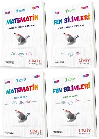 Limit 7. Sınıf Matematik + Fen Bilimleri Konu Föyleri + Soru Seti 4 Kitap 2023