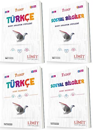 Limit 7. Sınıf Türkçe + Sosyal Bilgiler Konu Föyleri + Soru Seti 4 Kitap 2023