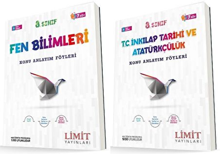 Limit 8. Sınıf Fen Bilimleri + İnkılap Konu Föyleri Seti 2 Kitap 2023